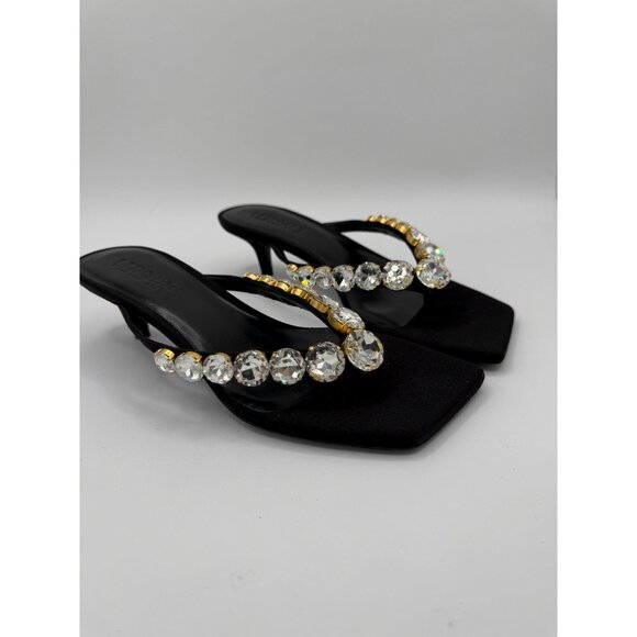 Versace 55mm crystal-embellished thong mules sandals - Picture 7 of 15